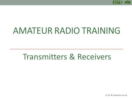 AMATEUR RADIO TRAINING