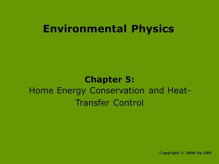 Environmental Physics