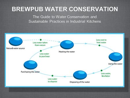 BREWPUB WATER CONSERVATION The Guide to Water Conservation and Sustainable Practices in Industrial Kitchens.