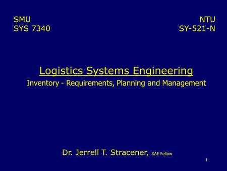 Logistics Systems Engineering