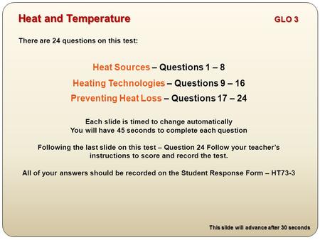 Heat and Temperature GLO 3