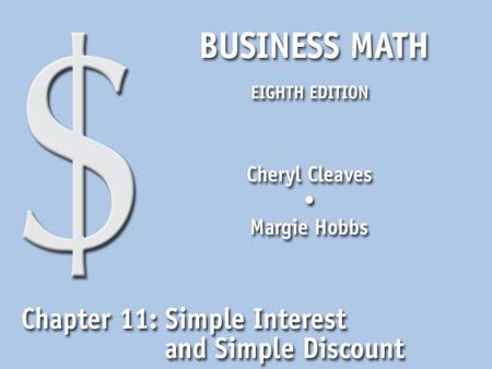 11.1 The Simple Interest Formula