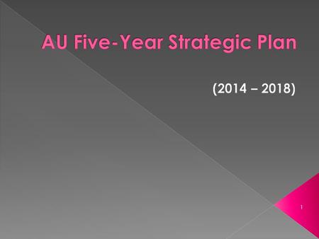 1. The alignment with national plans. The four missions of higher education institutions. AU uniqueness and identities. AU academic excellence. SWOT analysis.