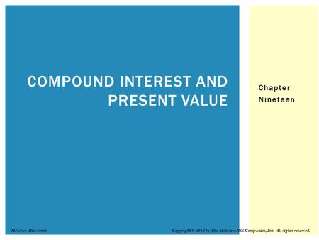 Compound Interest and Present Value