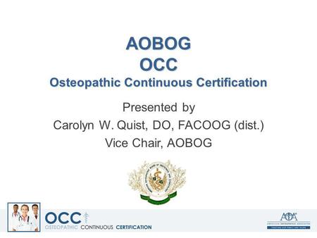 AOBOG OCC Osteopathic Continuous Certification