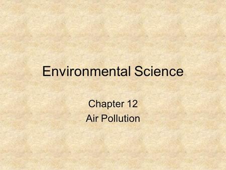 Environmental Science