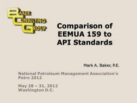 Comparison of EEMUA 159 to API Standards