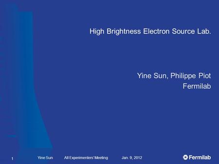 High Brightness Electron Source Lab.