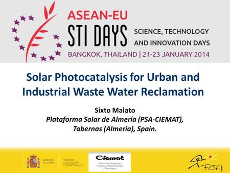 Solar Photocatalysis for Urban and Industrial Waste Water Reclamation