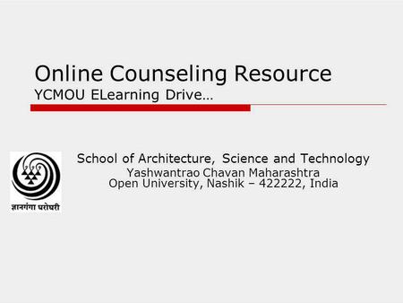 Online Counseling Resource YCMOU ELearning Drive…