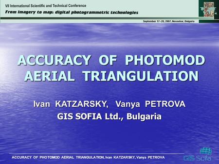 ACCURACY OF PHOTOMOD AERIAL TRIANGULATION