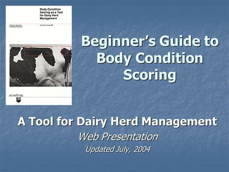 Beginner’s Guide to Body Condition Scoring