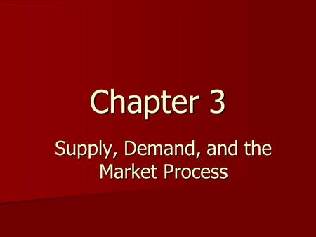 Supply, Demand, and the Market Process