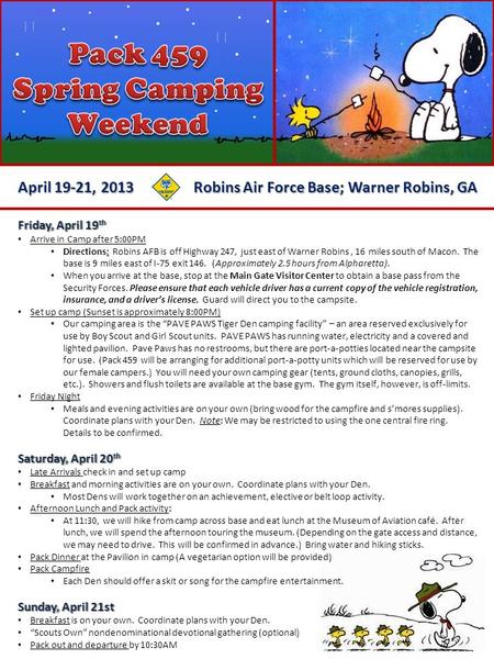 Pack 459 Spring Camping Weekend