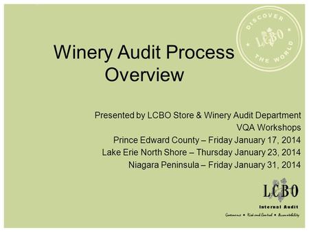 Winery Audit Process Overview