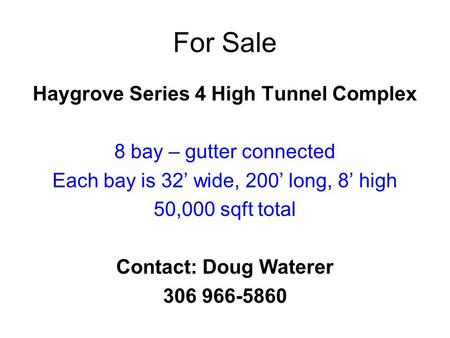 Haygrove Series 4 High Tunnel Complex