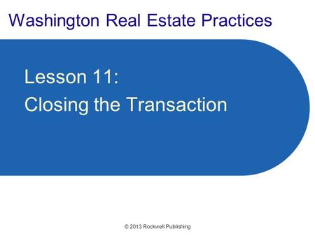 Washington Real Estate Practices