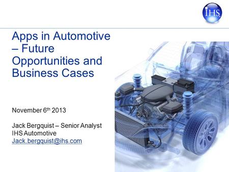 Apps in Automotive – Future Opportunities and Business Cases