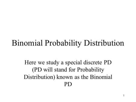 Binomial Probability Distribution