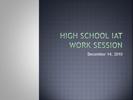 December 14, 2010. Review District Focus and IAT Focus Overview of district OGT passage and 9 th Grade Retention Data Identify risk factors Identify components.