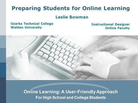 Preparing Students for Online Learning