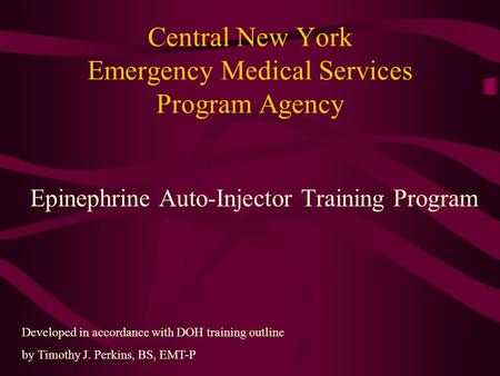 Central New York Emergency Medical Services Program Agency