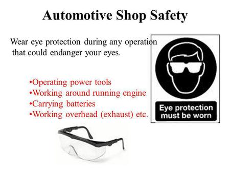 Automotive Shop Safety