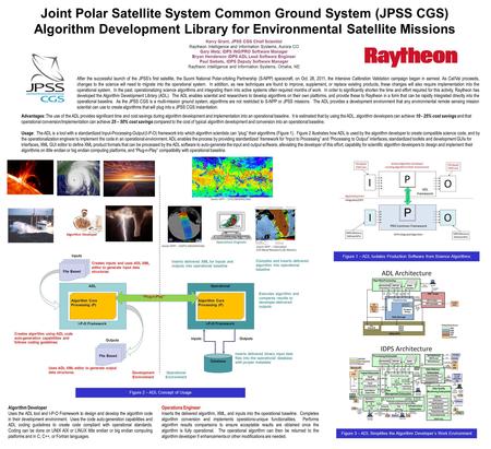 Figure 2 – ADL Concept of Usage Kerry Grant, JPSS CGS Chief Scientist Raytheon Intelligence and Information Systems, Aurora CO Gary Metz, IDPS ING/PRO.