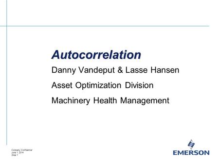 Autocorrelation Danny Vandeput & Lasse Hansen