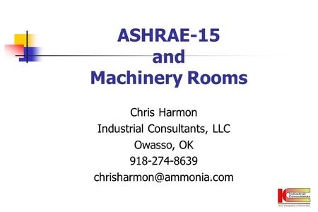 ASHRAE-15 and Machinery Rooms