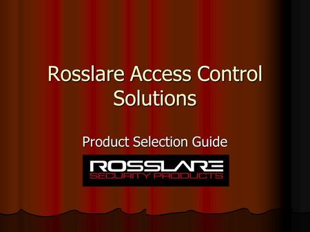 Rosslare Access Control Solutions