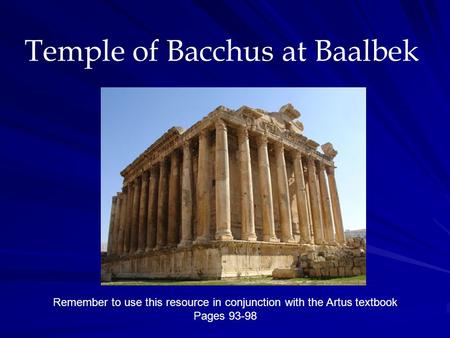 Temple of Bacchus at Baalbek