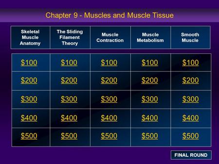 Chapter 9 - Muscles and Muscle Tissue