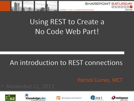 November 11, 2011. MCT, MCITP, MCTS, MCP SharePoint Architect for Planet Technologies. Working with SharePoint since 2003. – Administrator / Developer.