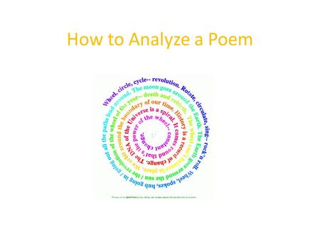 How to Analyze a Poem.