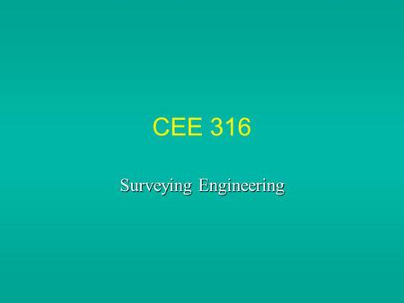 Surveying Engineering