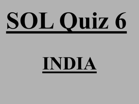 SOL Quiz 6 INDIA.