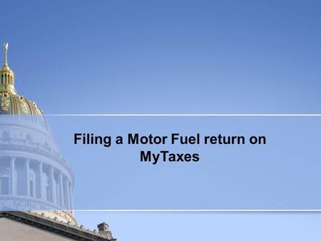 Filing a Motor Fuel return on MyTaxes. To view a previous return, Click View Return.