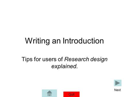 Writing an Introduction