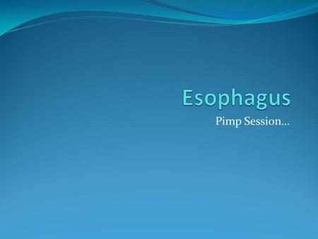 Esophagus Pimp Session….