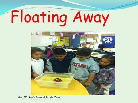 Floating Away Mrs. Walkers Second Grade Class. Does the mass of the fruit affect whether the fruit will sink or float? Problem.