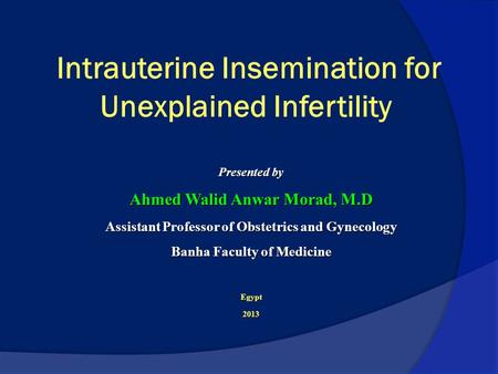 Intrauterine Insemination for Unexplained Infertility