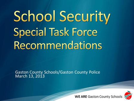 School Security Special Task Force Recommendations