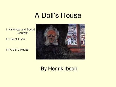 A Doll’s House By Henrik Ibsen I: Historical and Social Context