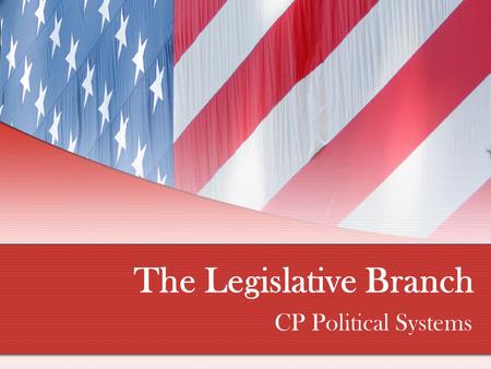 The Legislative Branch CP Political Systems. Congress 101 Article I of the U.S. Constitution creates a bicameral (two house) legislature Result of Connecticut.