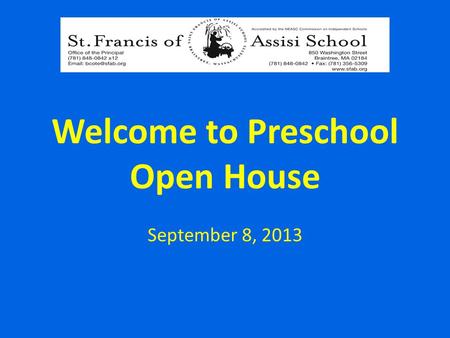 Welcome to Preschool Open House