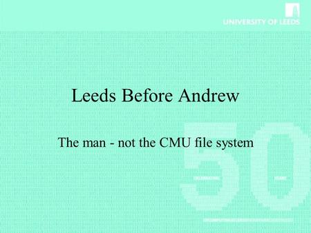 The man - not the CMU file system