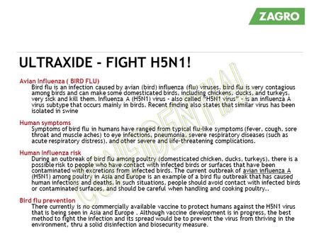 CONFIDENTIAL ULTRAXIDE - FIGHT H5N1! Avian Influenza ( BIRD FLU)