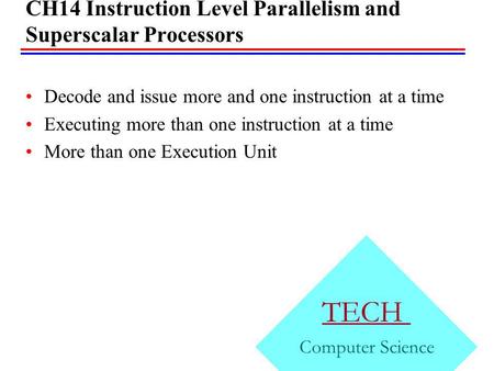 CH14 Instruction Level Parallelism and Superscalar Processors