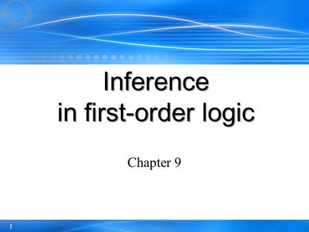 Inference in first-order logic